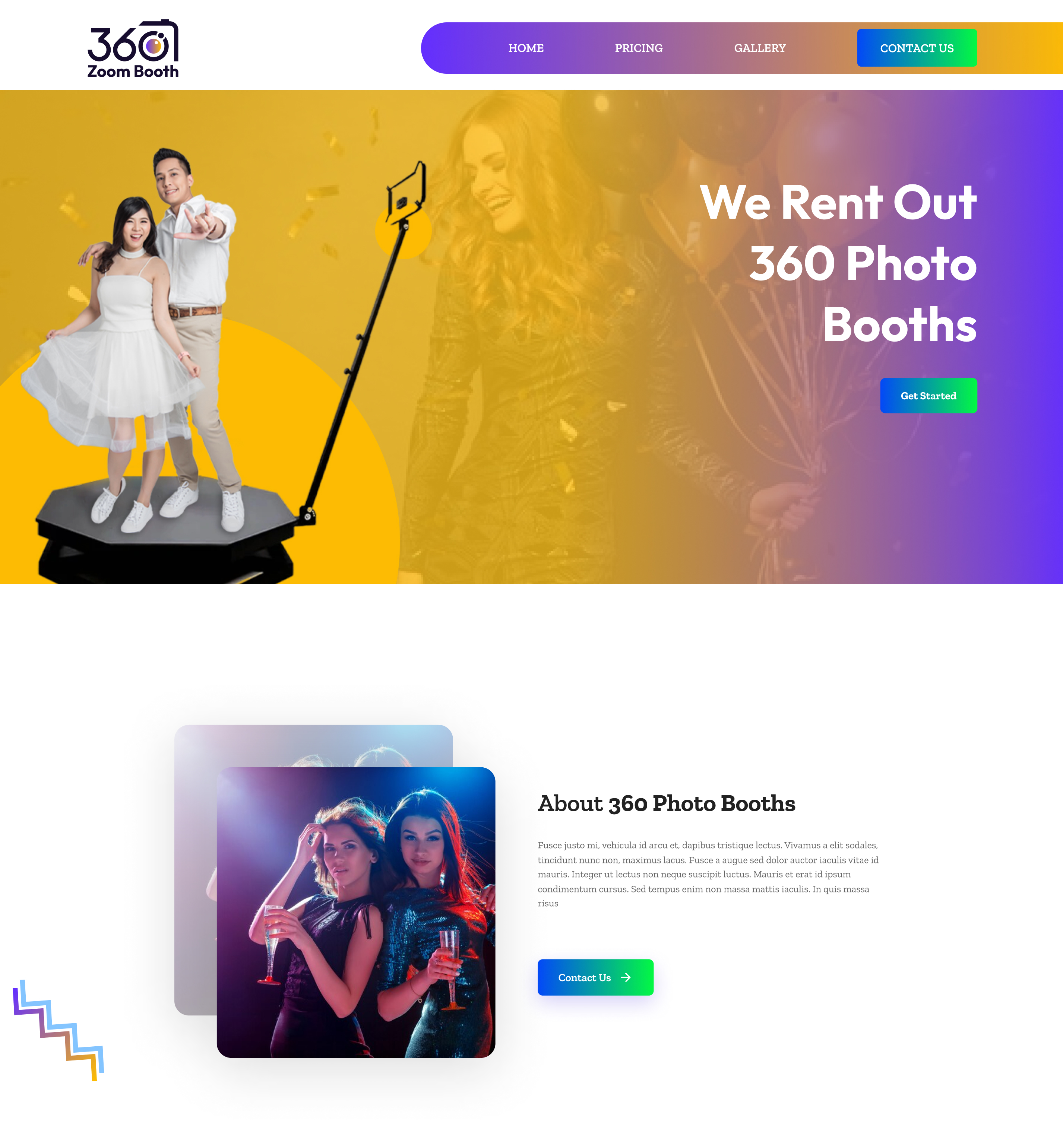 360 Zoom Booth Homepage